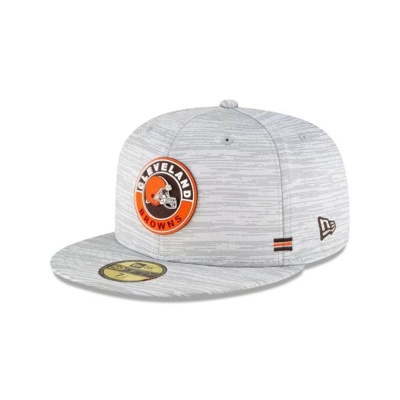 Cleveland Browns Gorra | New Era Official NFL Fall Sideline 59fifty Fitted Cap Mexico - Grises